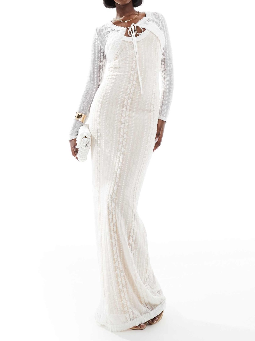 Aria Ivory Lace Maxi Dress